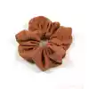 Pamuklu Yumuşak Kumaş Kadın Büyük Scrunchie Toka Açık Kahve - Rahat Simit Lastik Saç Tokası