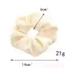 Pamuklu Yumuşak Kumaş Kadın Büyük Scrunchie Toka Açık Kahve - Rahat Simit Lastik Saç Tokası