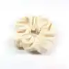 Pamuklu Yumuşak Kumaş Kadın Büyük Scrunchie Toka Krem - Rahat Simit Lastik Saç Tokası