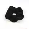 Pamuklu Yumuşak Kumaş Kadın Büyük Scrunchie Toka Siyah - Rahat Simit Lastik Saç Tokası