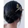 Peri Butterfly Tasarım Boho Metal Topuz Tokası 17cm - Yeni Trend Çubuk Toka Saç Topuz Çubuğu