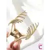 Sade Şık Klasik Model Gold Metal Kadın Mandal Toka 11.5cm- Hediyelik Zarif Mandallı Saç Topuz Tokası
