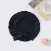 Sertifikalı %100 Saf İpek Saç Bonesi Siyah - Curly Hair Saç Bakım Güzellik Kırışma Uyku Bonesi
