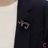 Sevimli Siyah Kedi Broş - Unisex Kedili Hediyelik Aksesuar Çanta Şapka Elbise Ceket Yaka İğnesi