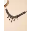 Siyah Kristal Taşlı Çiçekli Dantel Kolye - Chokers Vintage Stil Kadın Gotik Kolye
