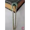 Mavi Taşlı İşlemeli Vintage Gold Metal Topuz Tokası 12.5cm - Kadın Saç Topuz Tokası Çubuk Toka