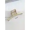 Yay Model Kadın Gold Metal Mandal Toka - Orta Boy Sıkı Toplayan Lüks Mandal Saç Tokası