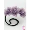 Zarif Chiffon Çiçekli Kadın Kolay Telli Saç Topuz Tokası Lila - Sihirli Pratik Saç Toplama Aparatı