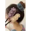 Zarif Chiffon Çiçekli Kadın Kolay Telli Saç Topuz Tokası Lila - Sihirli Pratik Saç Toplama Aparatı