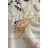 Zarif Mineli Kelebek Metal Kadın Mandal Toka 11cm - Kelebekli Mandallı Saç Topuz Tokası Hediyelik