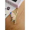 Zarif Mineli Kelebek Metal Kadın Mandal Toka 11cm - Kelebekli Mandallı Saç Topuz Tokası Hediyelik