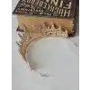 Zirkon Taş İşlemeli Kraliçe Prenses Gelin Tacı Gold - Kristal Taşlı Düğün Nişan Nikah Söz Aksesuar