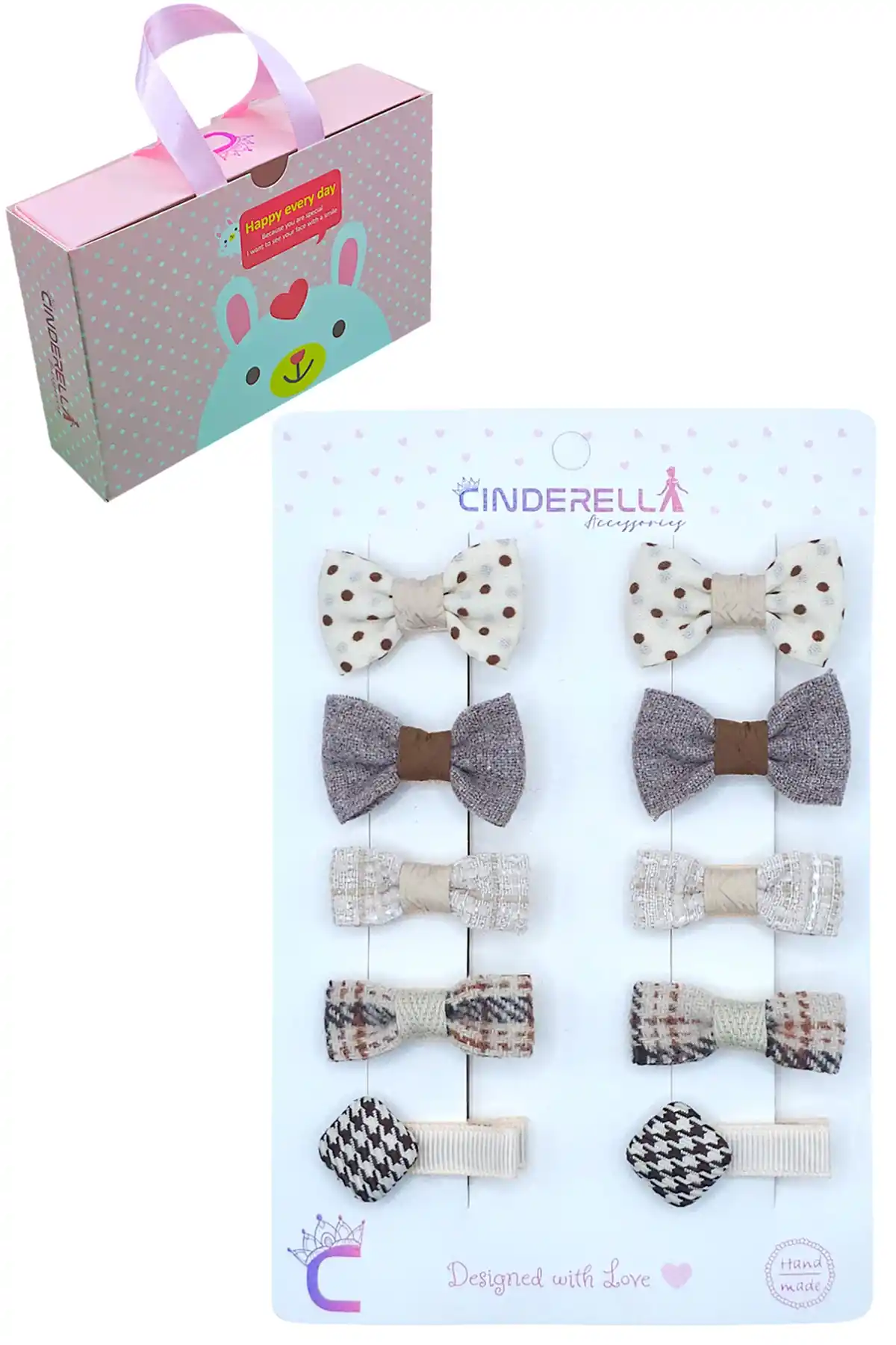 Hediyelik Astarlı Bebek Fiyonk Pens Toka Seti