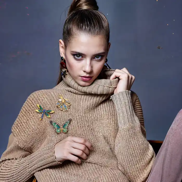 12li Zirkon Taşlı Tasarım Broş Seti - Arı Baykuş Tavus Kuşu Kurbağa Kelebek Fil Yusufçuk Kertenkele