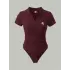 Bordo Polo Yaka Fitilli Likralı Premium Zıbın