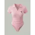 Pembe Polo Yaka Fitilli Likralı Premium Zıbın