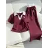 Bordo Polo Yaka Fitilli Likralı Premium Eşofman Takımı