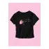 Siyah Y2K I Love Berry Baskılı Bayb Tee Crop