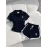 Lacivert Fit Polo Yaka Şort Takım
