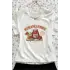 Strawberry Baskılı Beyaz Crop Bluz