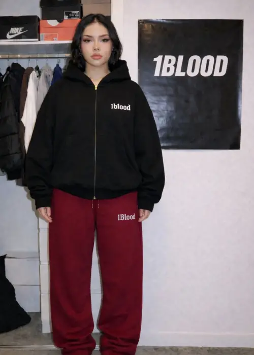 1BLOOD Eşofman Altı Nakışlı Premium Ayarlanabilir Paça Oversize Eşofman Altı