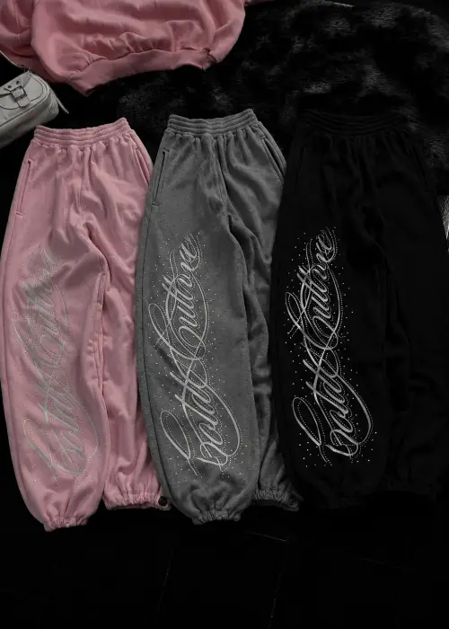 Angel Taşlı Baggy Unisex Eşofman Altı
