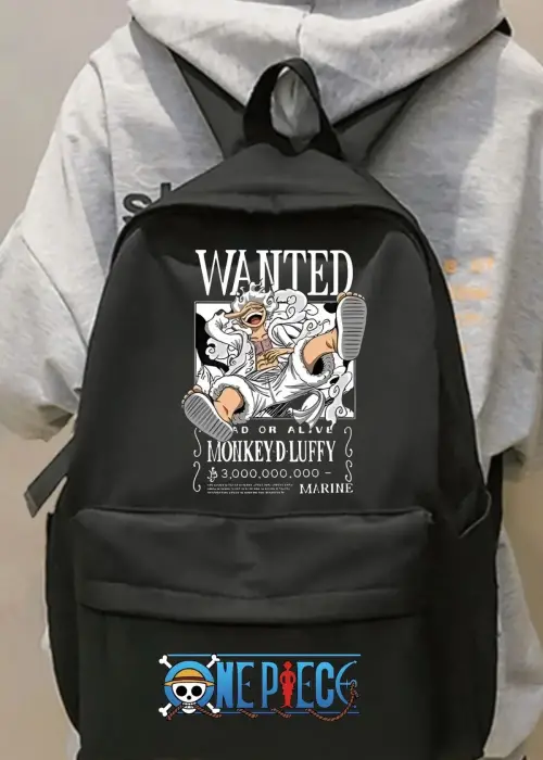 Anime One Piece Wanted Baskılı Sırt Okul Çantası