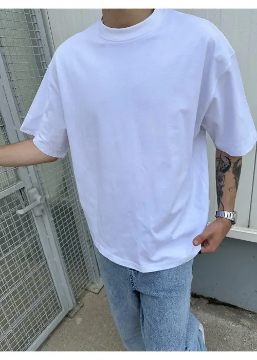 Beyaz Basic Oversize T-Shirt