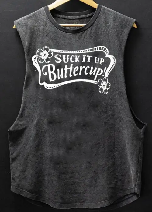 Buttercup Baskılı Unisex Oversize Yıkamalı Atlet