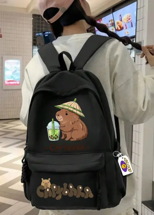 Capybara Baskılı Okul Sırt Çantası