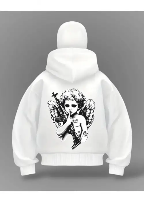 Devil Baby Detail Full Mask Oversize Hırka