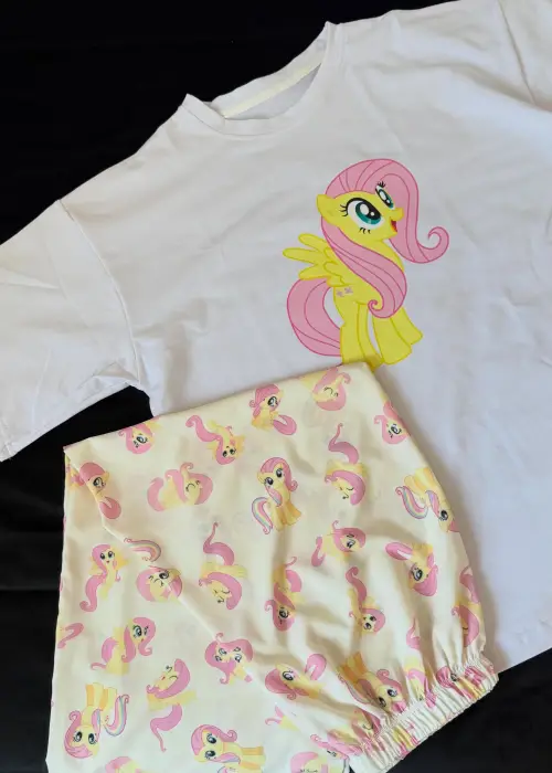 Fluttershy My Little Pony Desenli Alt Üst Takım