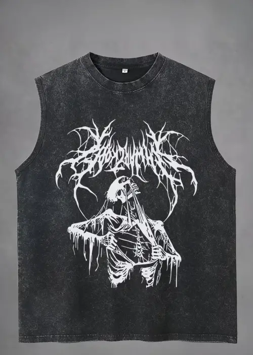 Gothic Skeleton Unisex Vintage Eskitme Atlet