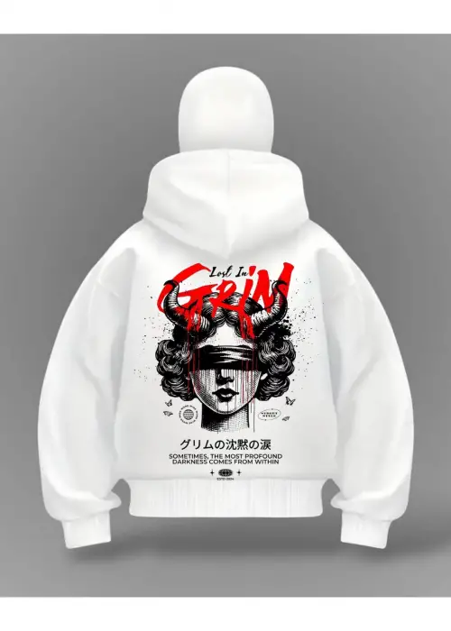 Grin Detail Full Mask Oversize Hırka