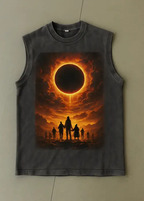 Güneş Atlet Bisiklet Yaka Yıkamalı Vintage Unisex Oversize