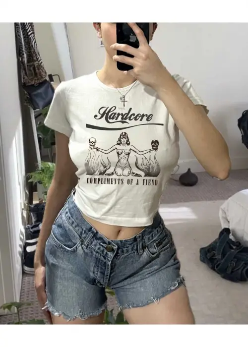 HARDCORE BEYAZ CROP