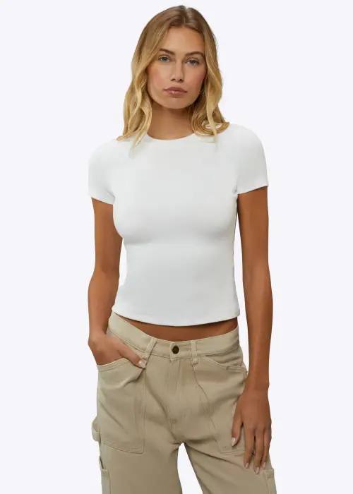 Kısa kollu bisiklet yaka t-shirt