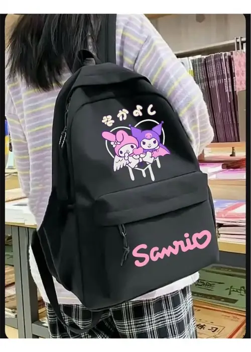 Kuromi Melody Sanrio Baskılı Unisex Okul Sırt Çantası