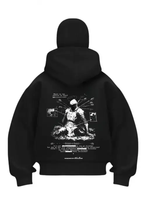 Lose Knight Siyah Samuray Kar Maske Sweatshirt Hırka