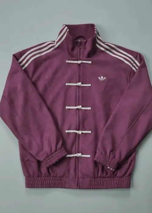 Mor Çizgili Retro Armor Oversize Unisex Ceket