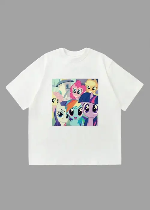 My Little Pony Baskılı Oversize Unisex Tişört