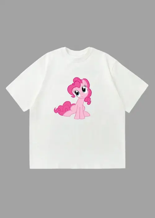 My Little Pony Pinkie Pie Baskılı Oversize Unisex Tişört