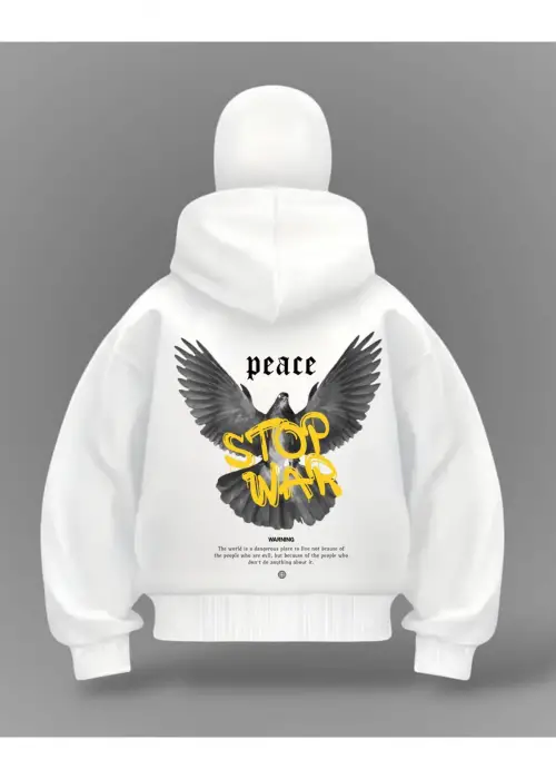 Peace War Detail Full Mask Oversize Hırka