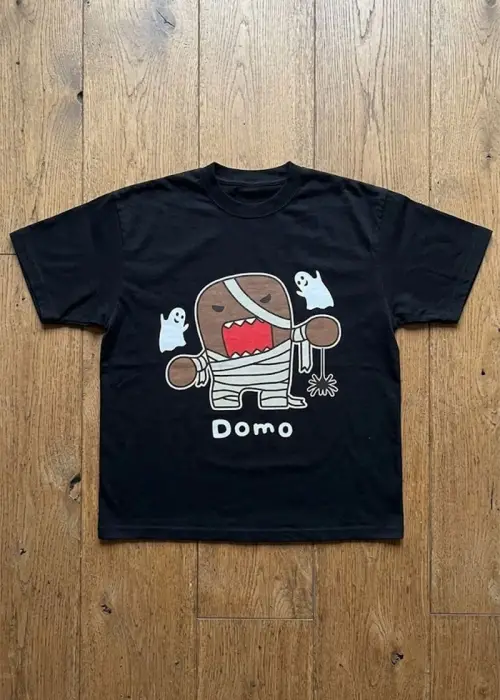 Siyah Mummy Domo Kun Anime Unisex T-Shirt