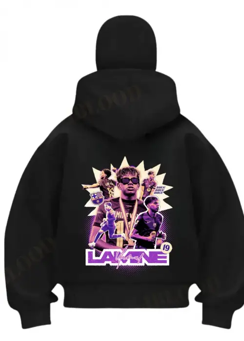 Siyah Yamal Baskılı Kar Maskeli Unisex Sweatshirt Hırka