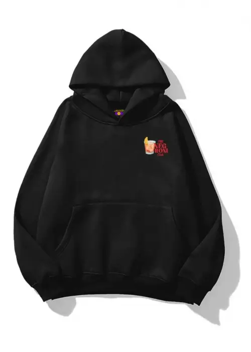 Unisex 101 The Negroni Club Göğüs Sweatshirt Siyah