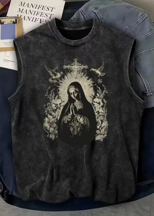Virgin Mary Unisex Vintage Eskitme Atlet