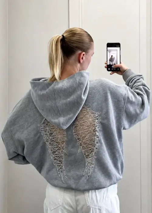 Wing Sırt Dantel Kanat Detaylı Sweatshirt
