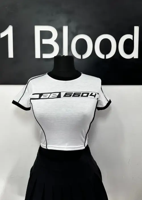 Y2k Racing Line Detail Crop Top