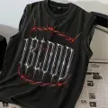 1BLOOD KİNG Serisi Yıkamalı Unisex Eskitme Atlet